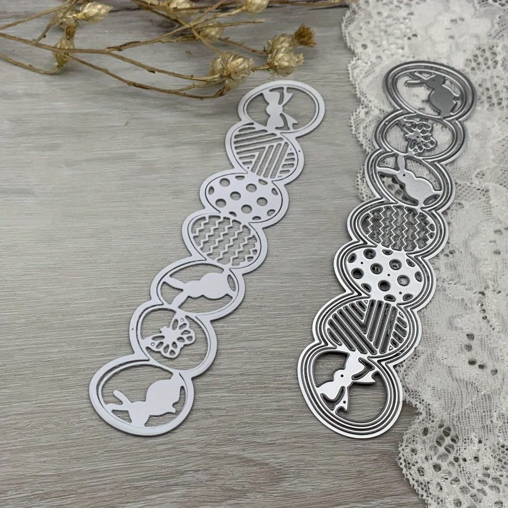 1pcs metal cutting dies cut die mold bunny egg edge decoration Scrapbook paper craft blade punch stencils dies