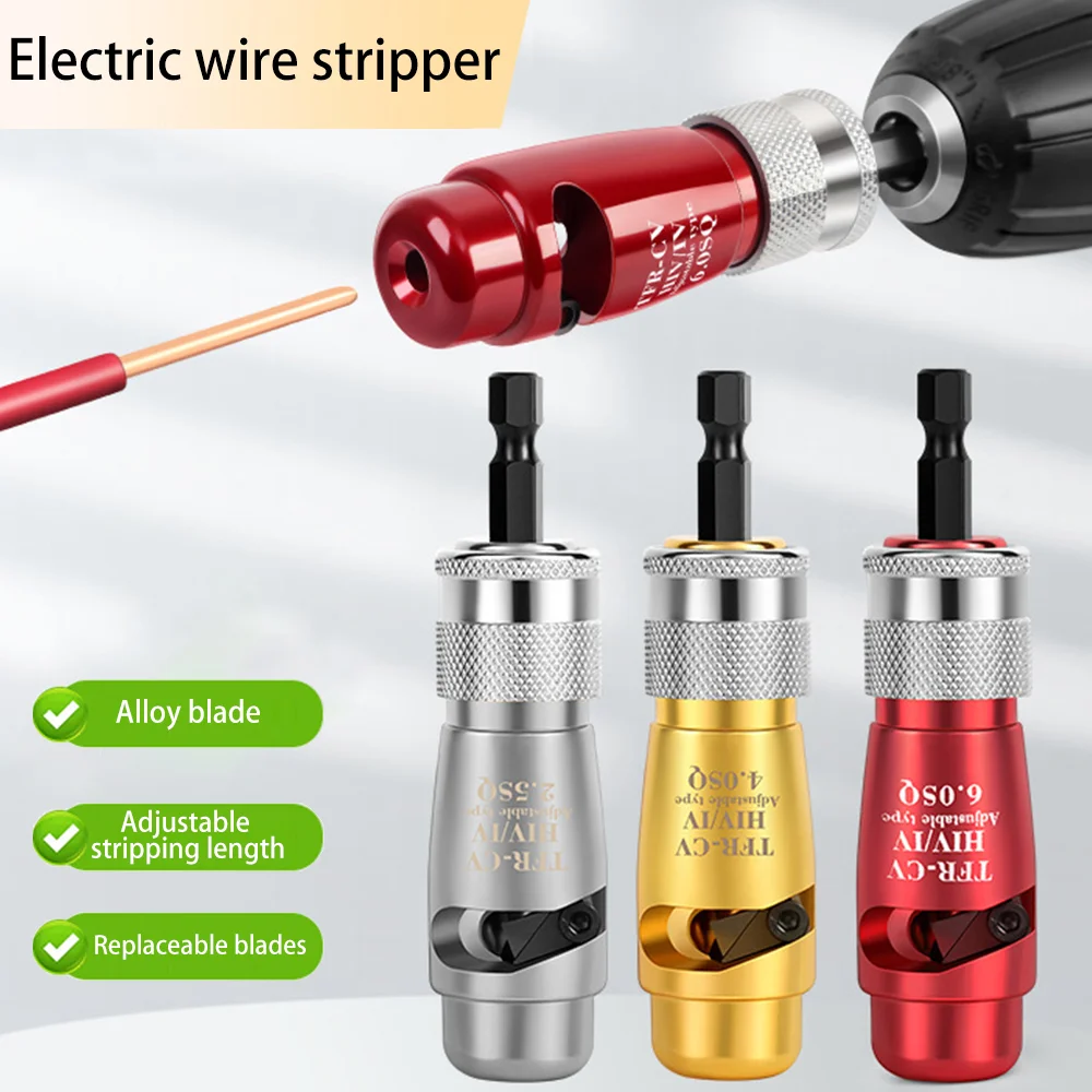 Electrician Wire Stripper For Quickly Stripping Wire Use With Hand Electric Drill Portable Aluminum Alloy Electrician Tool