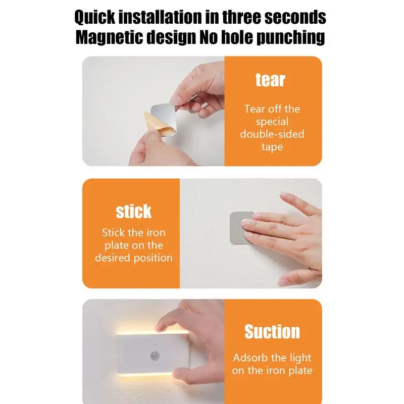 Motion Sensor Night Light Under Cabinet Lighting RGB Sensor Kitchen Decor LED Lamp Magnetic Room Lights Home Decor For Outdoor