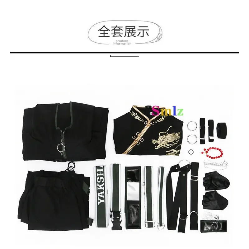 Devil Xiao cosplay anime impact cosplay costume men Xiao black suit jackets pants Halloween devil costume