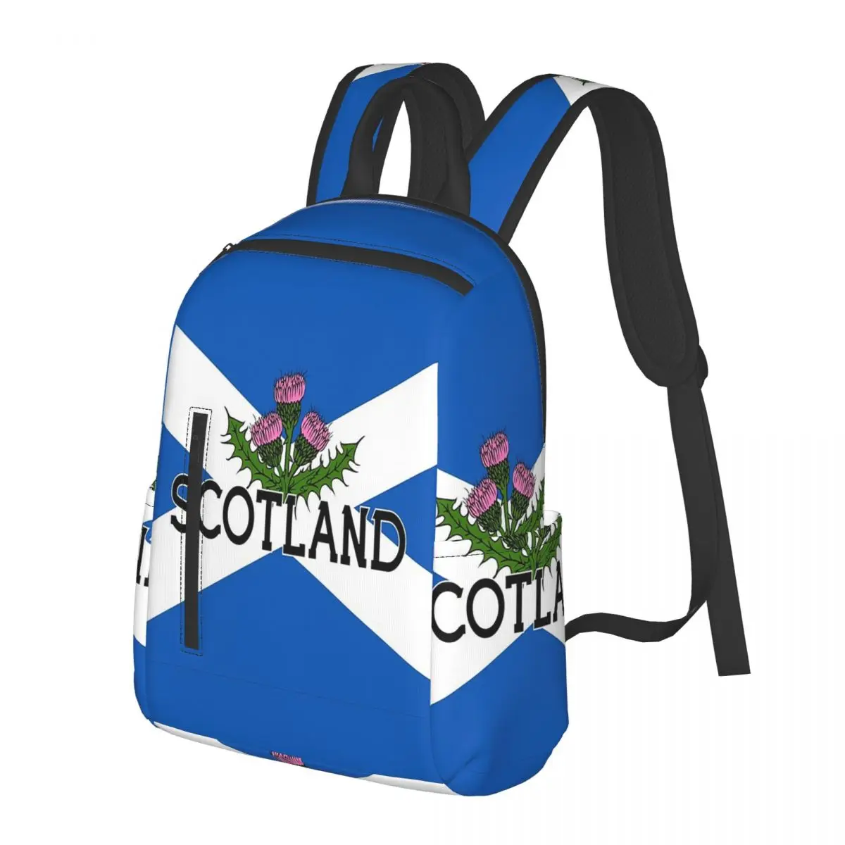 Scottish St Andrews Cross And Thistle, Scottish Pride Student Backpack School Bag Hiking Travel Daypack for Men Women Bookbag