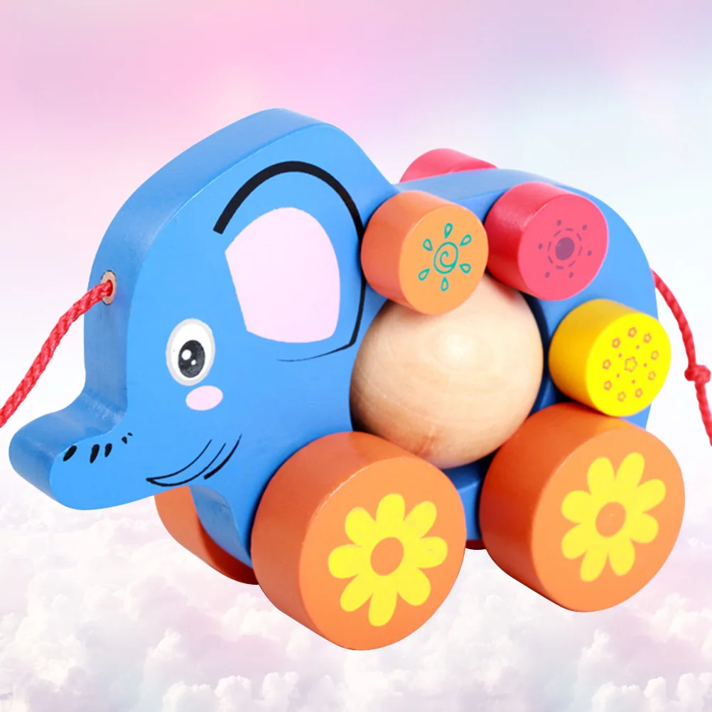 1 Stuks Olifant Trekt Karretje Auto Leuk Baby Jongen Kinderen Cartoon Creatief Vermaak Cadeau Ontwikkeling Praktische Vaardigheden