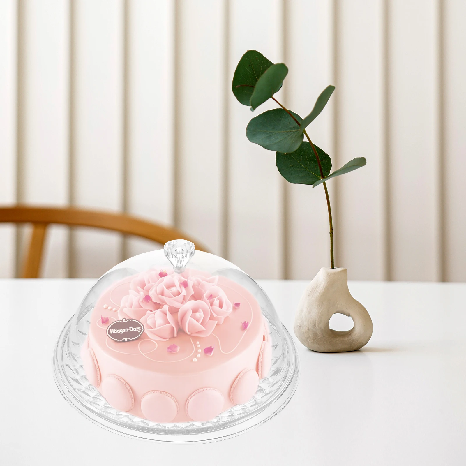 

Dome Covered Fruit Bowl Cake Serving Dessert Tray Round Clear Pans Elegant Workmanship Wedding Party Birthday Kitchen Bar Use