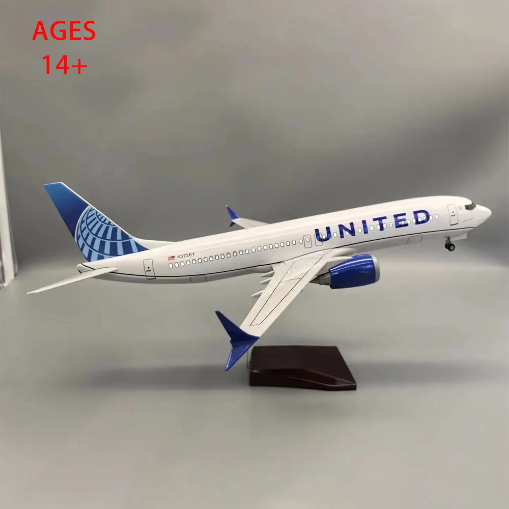 

United Airlines 737 MAX Airlines Boeing 737 Airways Diecast Airplane Model Plane Aircraft With Wheels Airplane Model Working Lig