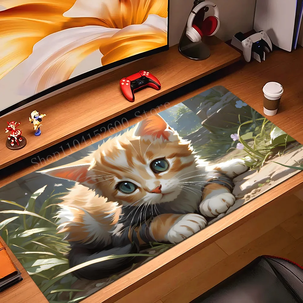 

Cute Animal Cat Mousepad Mouse Mat Desk Mat With Pad Gaming Accessories Prime Gaming XXL Keyboard Pad