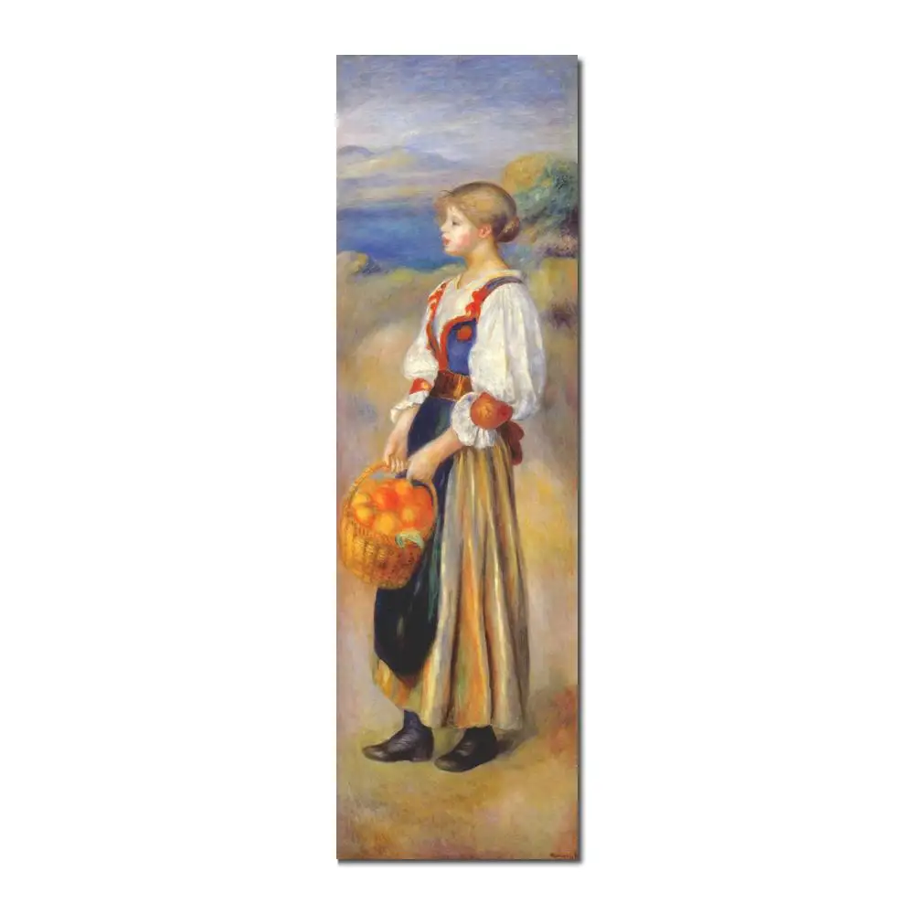 

modern art gallery Girl with a basket of oranges Pierre Auguste Renoir painting High quality Hand-painted