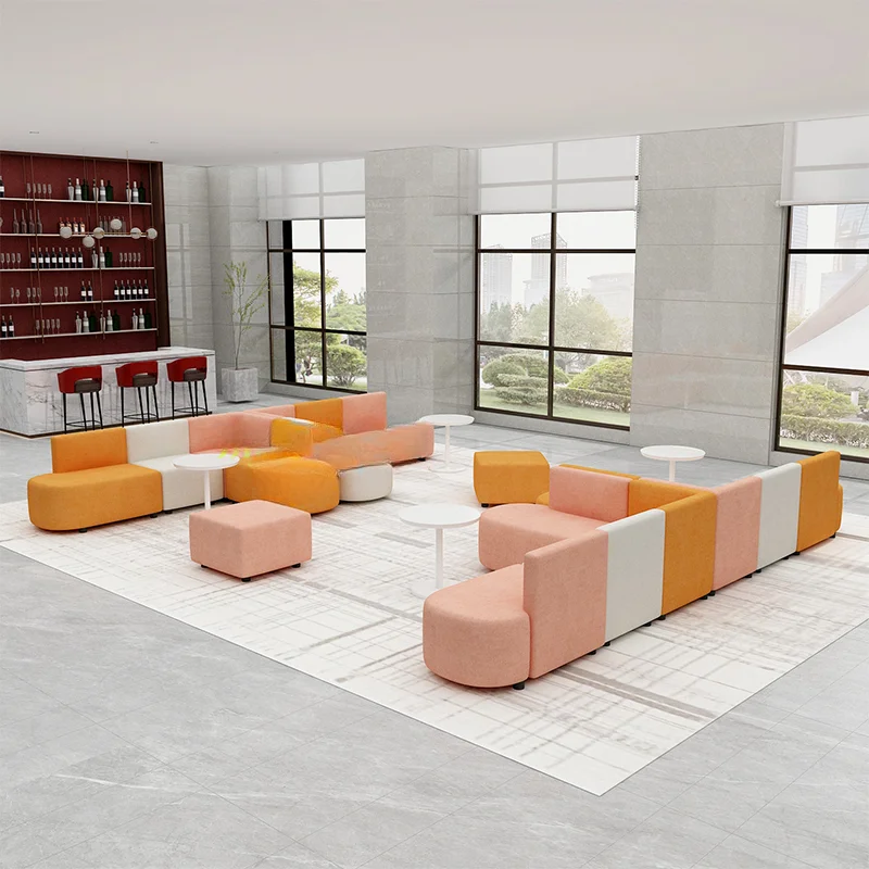 Office Creative Alien Sales Office Reception, Reception, Negotiation, Rest Area Business Combination Long Sofa