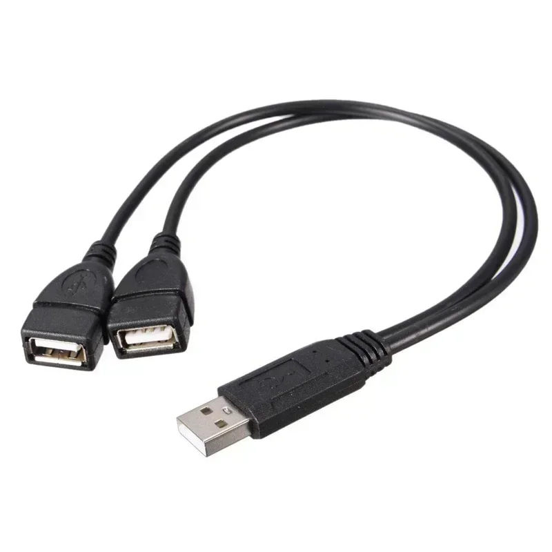 

USB Cable 2.0 A Male To 2 Dual USB Female Jack Y Splitter Hub 35cm Power Cord Adapter Cable Cell Phone Accessories