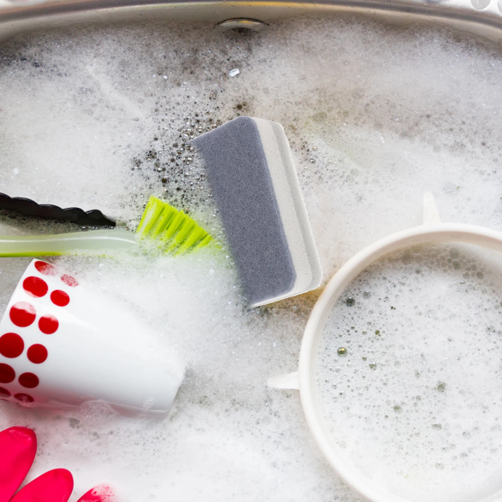 

10pcs Scouring Pad Scrubber Kitchen Sponge Cleaning Tool Dishwashing Pot Scraper Washing Dishes Pan Floor Surface Reusable Two