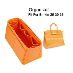 Organizador de bolsas con inserción de bolso para H BirKins 25 30 35, bolsa interior de maquillaje, bolso de mano para mujer, forro cosmético