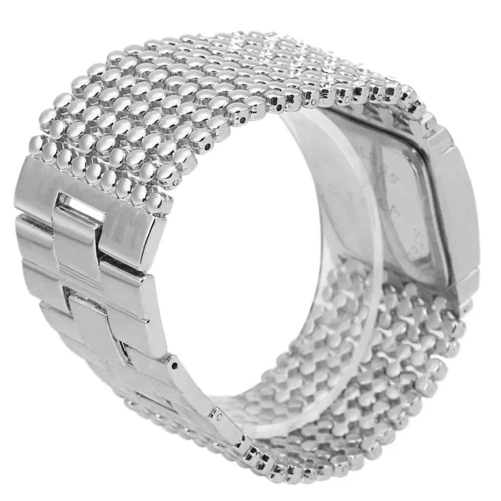 Luxus Diamanten Quarz Uhren für Frauen Platz Dialsilver Band Damen Kleid Kristall Armbanduhr Elegante Armband Kadın Saat