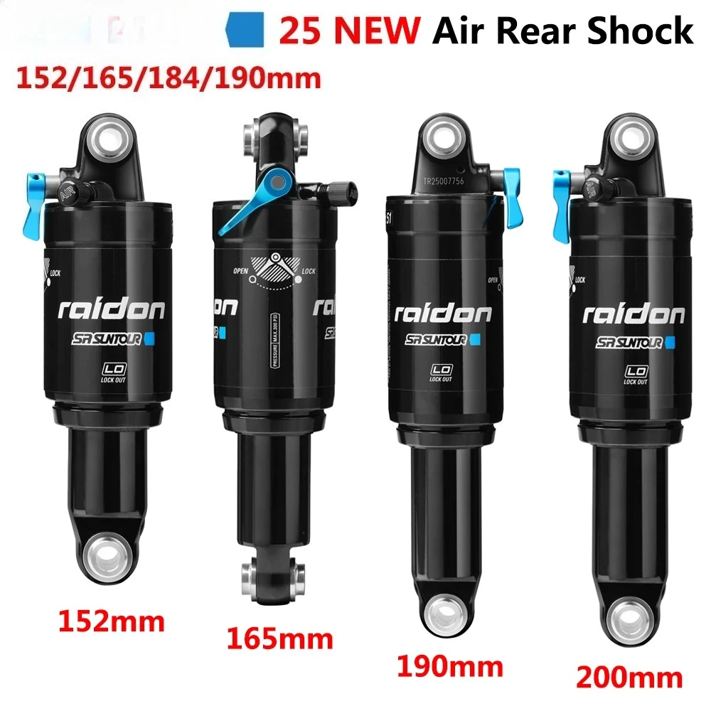 New SR SUNTOUR Bicycle Rear Shock MTB Mountain Bike Air Rear Shock 152/165/184/190mm XC Air Suspension Absorber