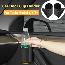 2/4PCS Door Cup Holder Storage Box for Tesla Model 3/Y/3+ Highland 2024 Door Bracket Drink Holder Cup Organizer Car Accessories