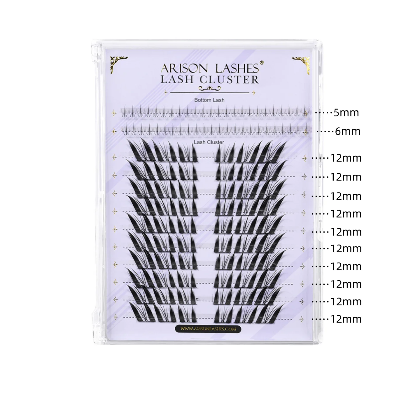 ARISON 2in1 Bottom Lash and Fox Cluster Lashes Comic Eyelash Extension Natural Mink 3D Fluffy False Eyelashes