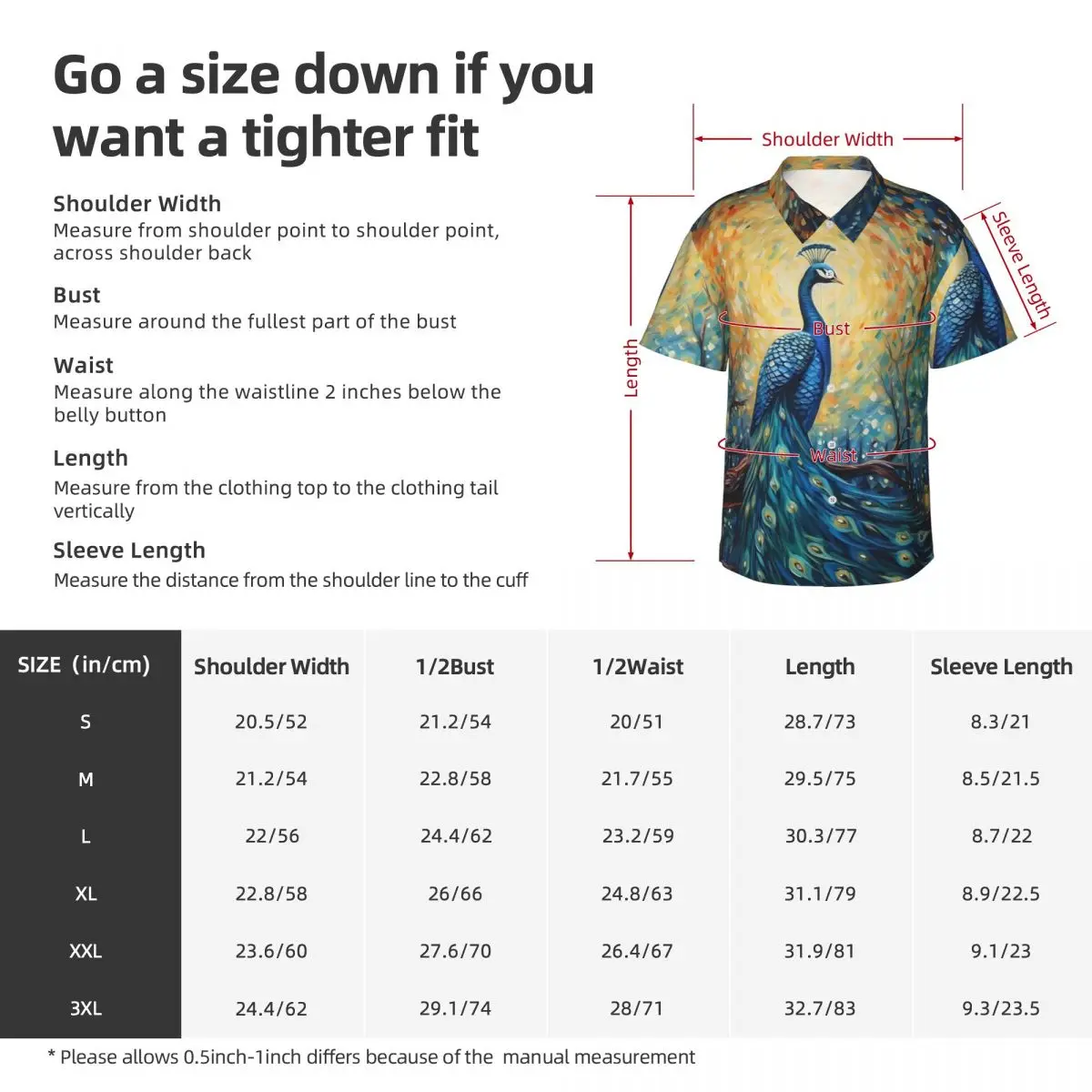 Camisa hawaiana con pintura de fantasía sobre pavo real, camisas informales de playa para hombre, ropa de calle de manga corta, blusas elegantes de gran tamaño