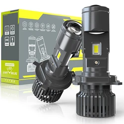 DAWNKNIGHT-Mini proyector Led H4 para coche, lentes de 100 w/par, haz alto/bajo, Canbus, bombillas Turbo, RHD, LHD, 12V, 6000K