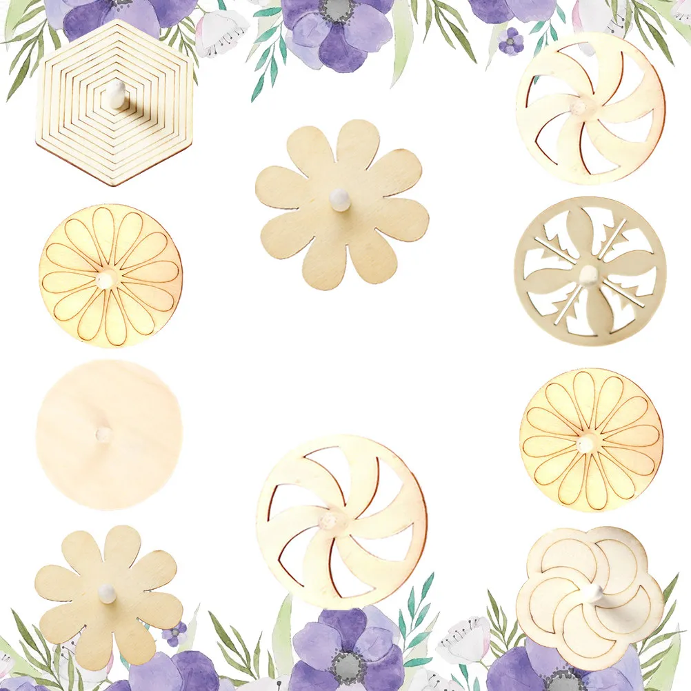 

Набор из 10 деревянных гироскопов для детей: развивающие игрушки для рисования и развития координации рук и глаз