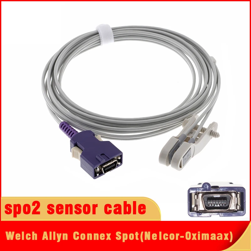 Pulse Oxygen Sensor of Welch Allyn Connex Spot Monitor,14pin 3m Oximetry Probe Cable Adult/Child/Neonate.