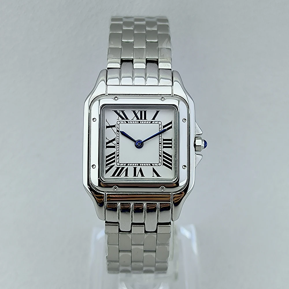 New 27mm Ladies' Watch Square Watch Customized Logo Roma Watch Sapphire Glass Case Folding Buckle Fit VJ20 Quartz Movement