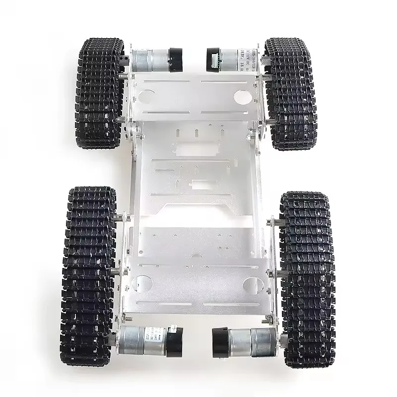 TS400 Large Metal 4WD Robot Tank Chassis Kit Tracked Crawler Shock Absorbing Robotic Education Heavy Load DIY For Arduino