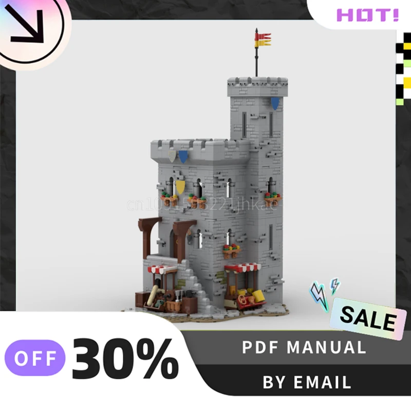 

[1691PCS] Customized MOC Medieval trade Tower Creative Building Blocks Set STEM Toys DIY Construction Model Kit Birthday Gifts