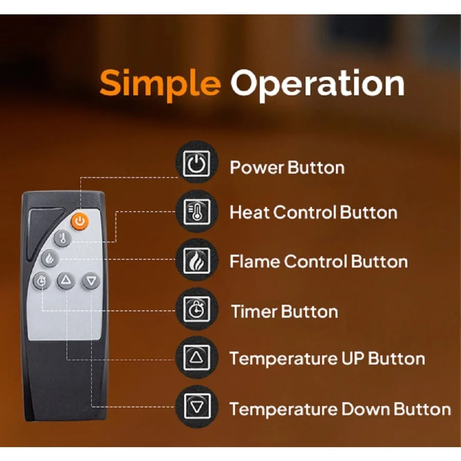 موقد كهربائي قائم بذاته بقدرة 30 بوصة مع جهاز تحكم عن بعد ووظيفة مؤقت للاستخدام المنزلي الداخلي في غرفة النوم أو غرفة المعيشة #5