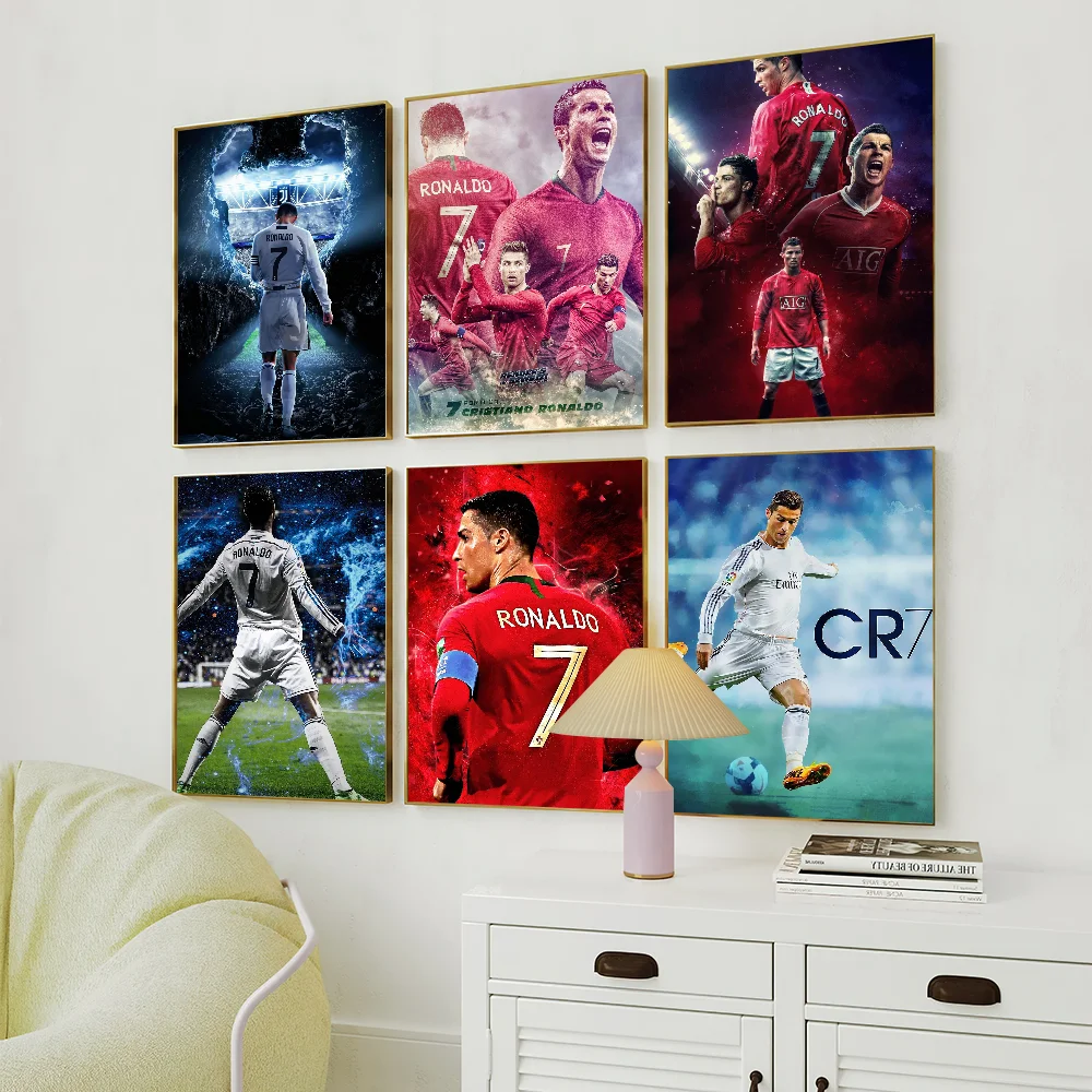 Hot Portugal Footballer C-Cristiano R-Ronaldo Poster Art Wall Painting Stickers Small Decor Aesthetic Bar Coffee House Indoor