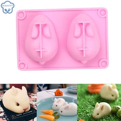 Rabbit Easter Bunny 3D Silicone Mould Fondant Cake Molds Cupcake Decorating Tools Confeitaria Chocolate Mold Easter Decor 2023