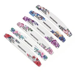 10pcs/Lot Flower Printed Wood Nail Filer 100/180 180/240 Grit Emery Board Sandpaper for Manicure Lime Nail File Tools uñas