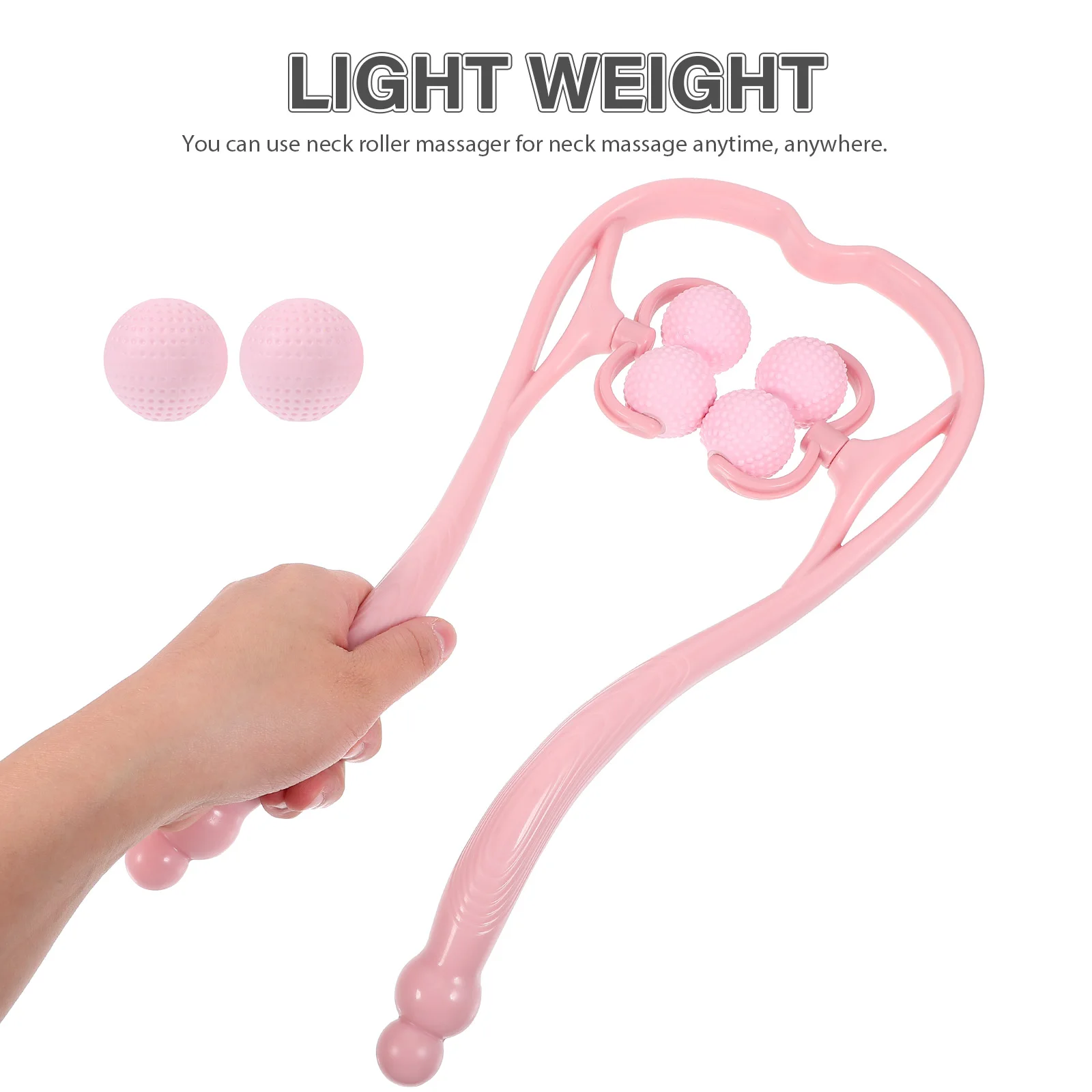 

Massage Clip Tools 4 Balls 2 Balls Pink Manual Neck Massager Roller Lightweight Portable Durable Practical Long Lasting Use