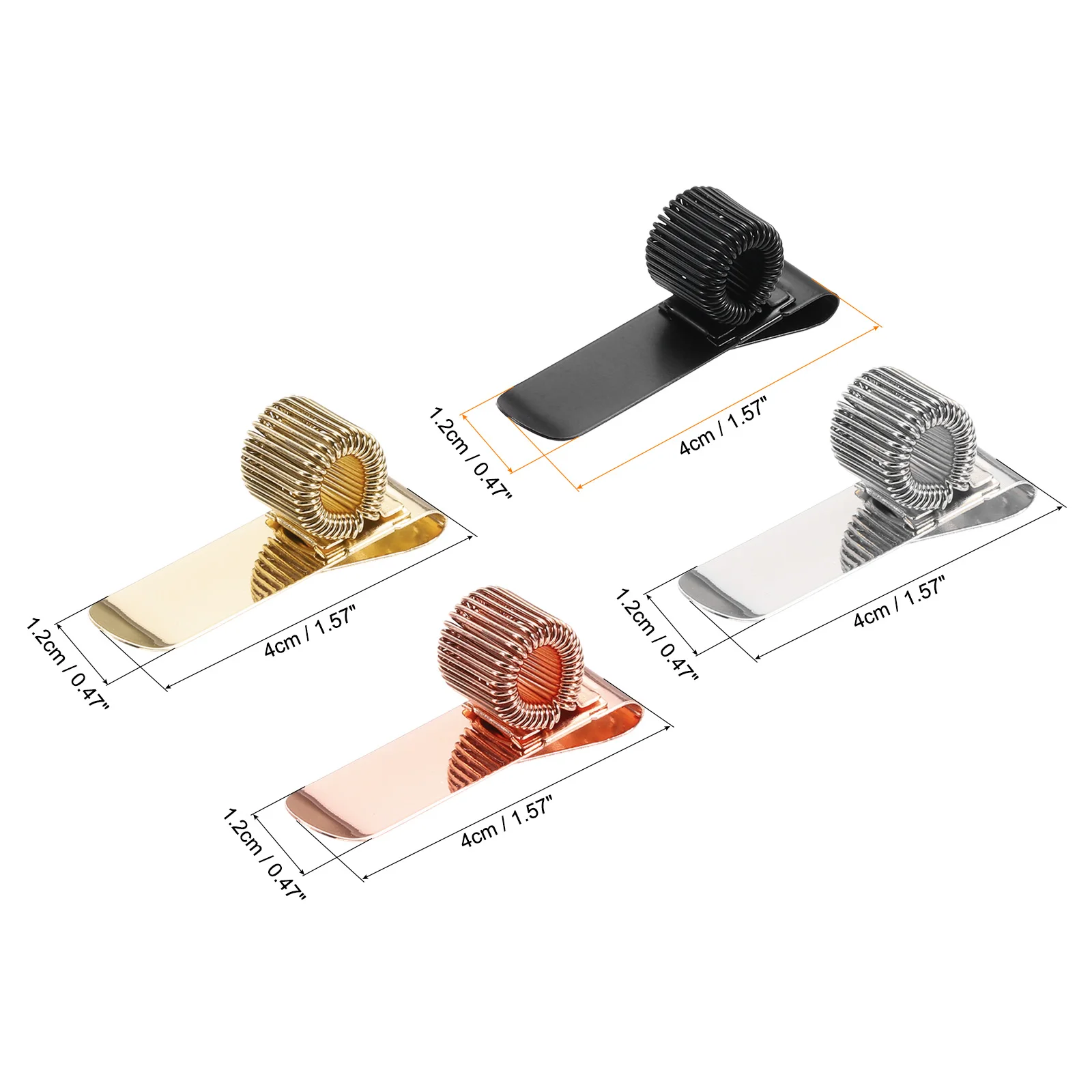 2/3/4Pcs Metal Pen Holder Clips Adjustable Loop Pen Pencil Organizer with Horizontal Single Spring Loop for Notebook Clipboard