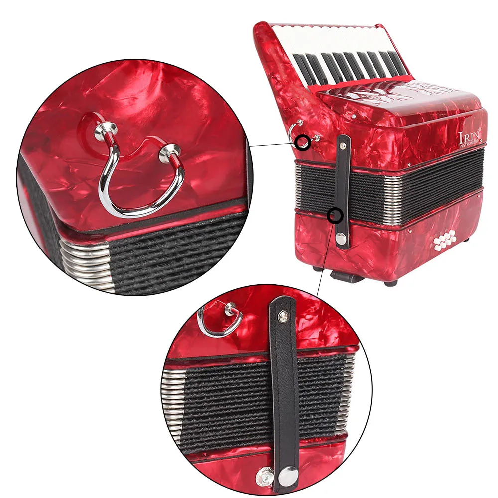 AR-80 Professional 22-Key 8-Bass Accordion – Lightweight Beginner Accordion with Full Kit, Ideal for Students & Gift-Giving