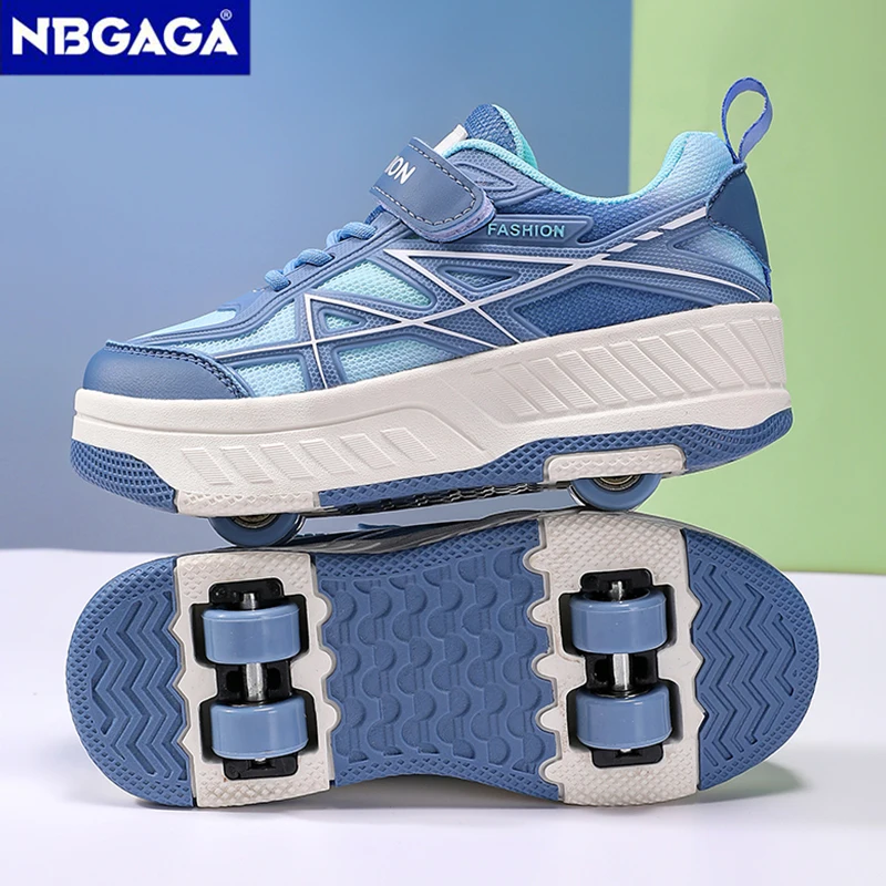 

Roller Skate Shoes With Detachable Four-wheel Children Students' Boys&Girls Sport Running Sneakers Birthday Gifts