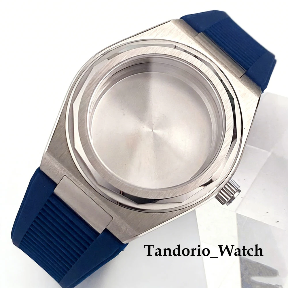 

Tandorio 40mm Stainless Steel Watch Case For NH35 ETA 2824 PT5000 10ATM Sapphire Glass Diver Watch Case Black/Blue Rubber Band