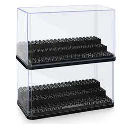 Acrylic Minifigures Display Case, Stackable Dustproof Building Block Display Box for Action Figure Toys ,No assembly required