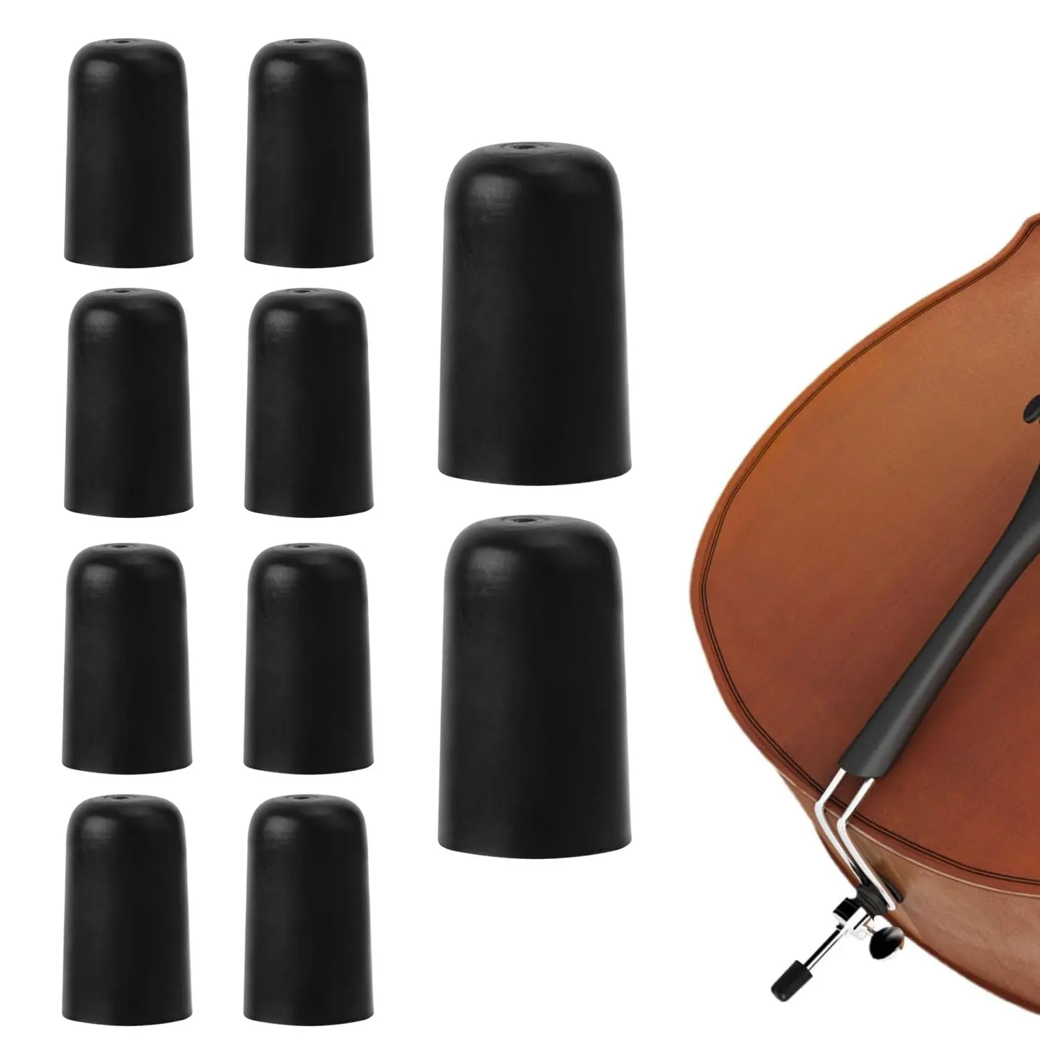 10Pcs Cello Endpin Stopper Gummi Cello Endpin Spitze Bass Endpin Gummi Pad Cello Zubehör Cello Stopper Instrument Zubehör