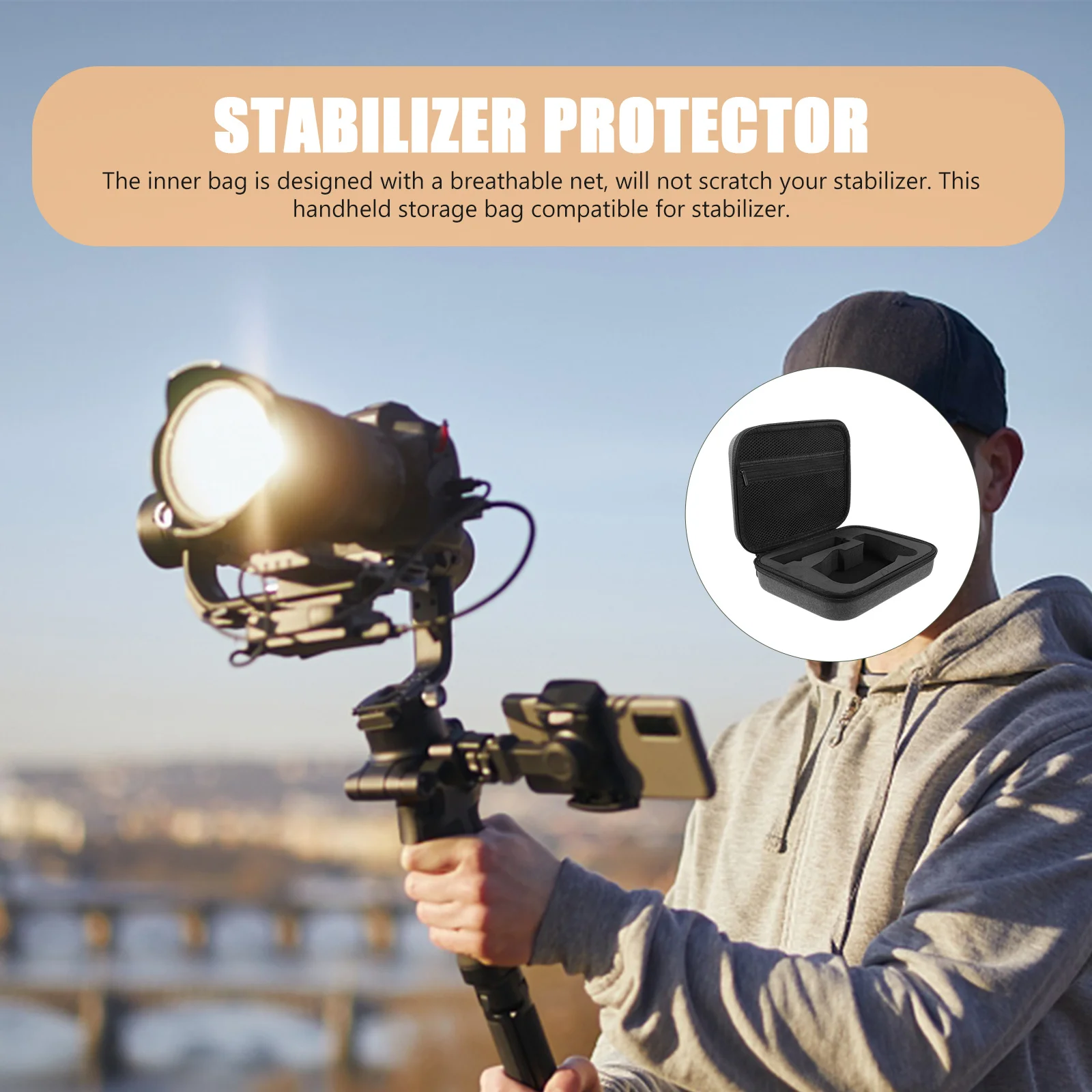 

Handheld Gimbal Storage Bag Compact Eva Case For Stabilizer Portable Travel Organizer Small Size Stabilizer Carrying Case