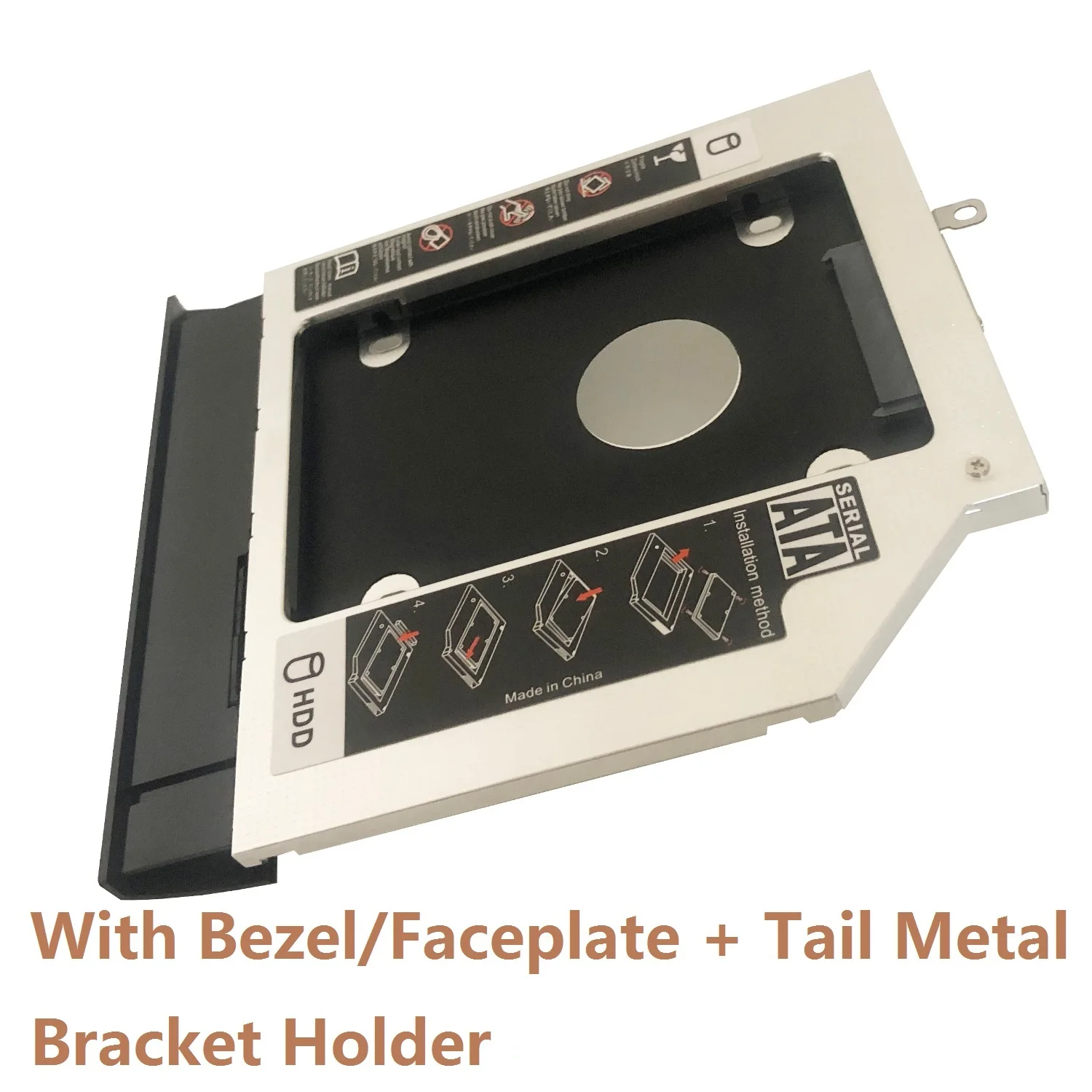 

With Bezel Panel Real Hook 2nd 2.5 Hard Drive HDD Optical bay Caddy Frame Bracket Adapter for Lenovo IdeaPad V510-15IKB E52-80