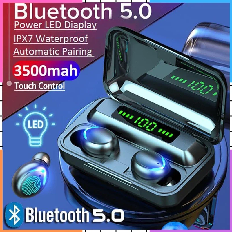 

F9-5C TWS Bluetooth наушники беспроводные 9D стерео гарнитура с шумоподавлением и микрофоном спортивные водонепроницаемые наушники-вкладыши