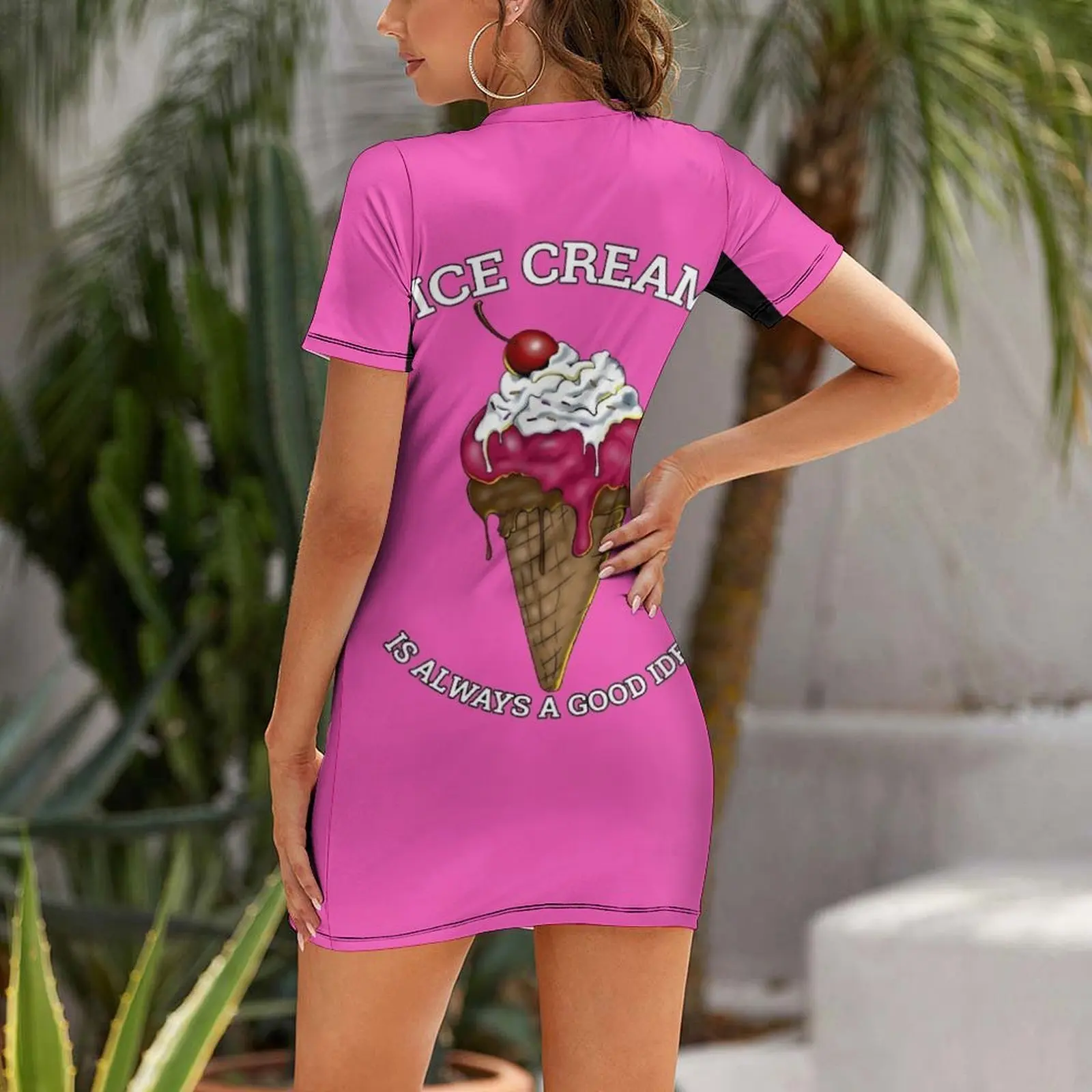 Waffle Cone Ice Cream Is Always A Good Idea Short Sleeved Dress Dress for girls Long dress woman