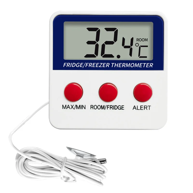 Termómetro para habitación de congelador, termómetro para refrigerador, función de registro mínimo Digital con pantalla LCD grande, 1 Uds.