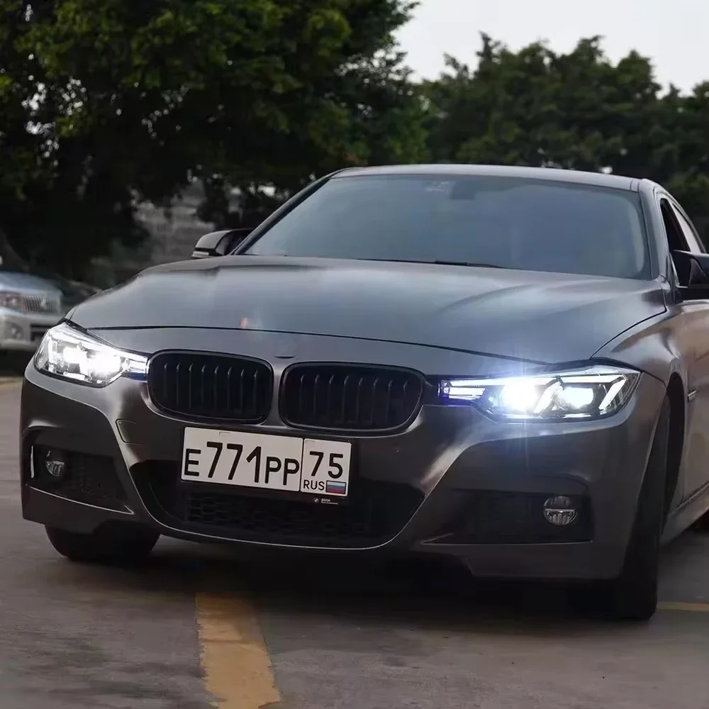 2026/Headlights for B-MW 3 Series F30 F35 Night Edition Headlight 2012-2014 Assembly Angel Eyes Full LED Plug and Play