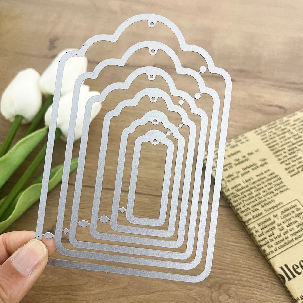 6 PCS/SET Basic Regular Labels Tags Metal Cutting Dies Stencils for DIY Scrapbooking Decorative Embossing DIY Paper Cards