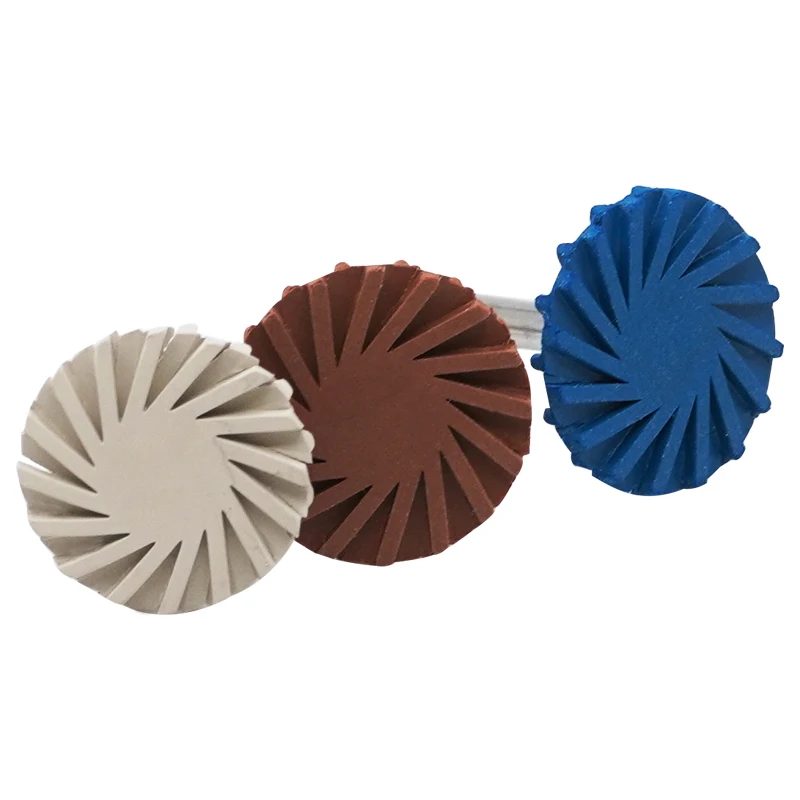 1 szt. Dentystyczny kompozytowy dysk polerski z żywicy silikonowej Samoglazowany polerka spiralna elastyczna szczotka Materiał dentystyczny ﻿