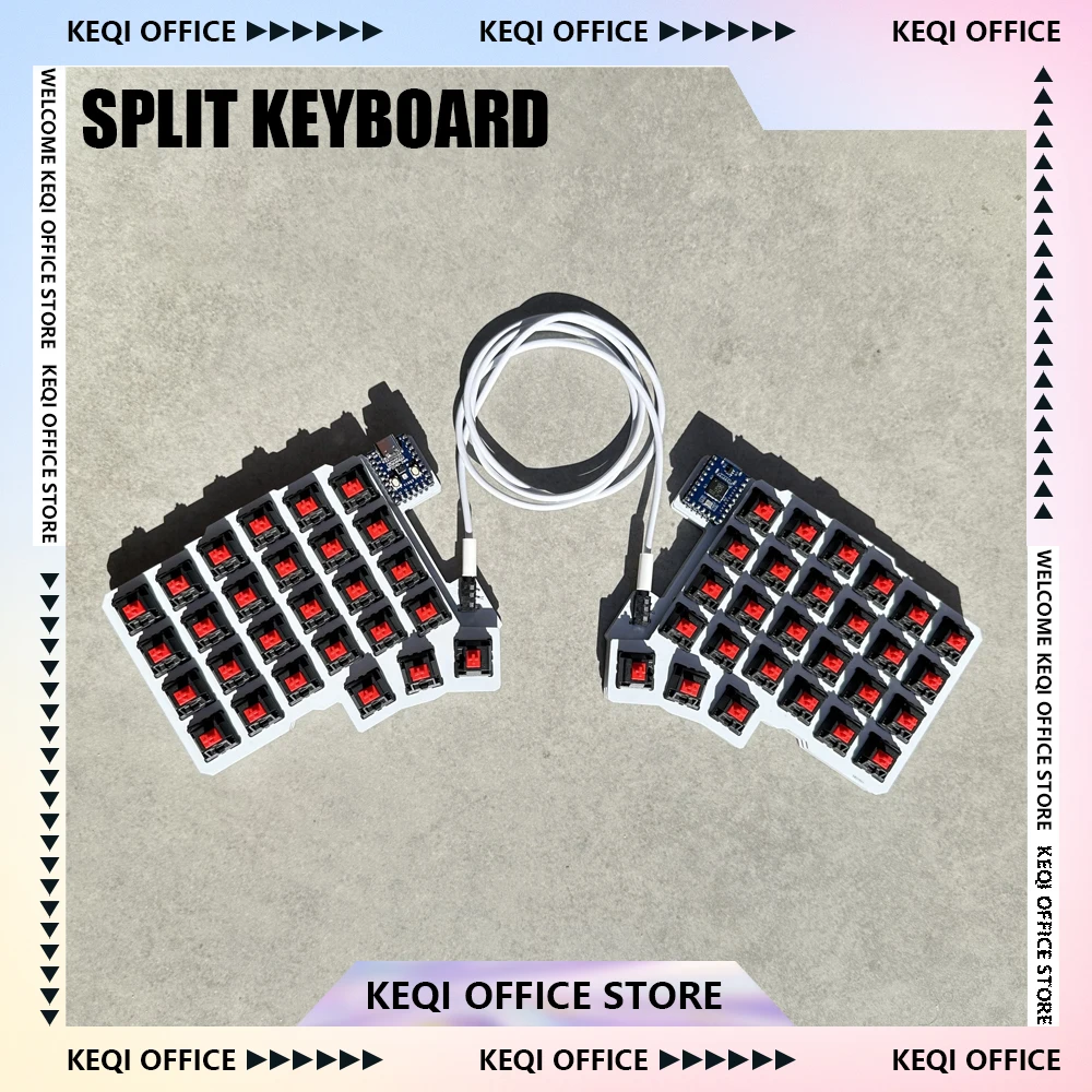 Silakka54 Split Keyboard Wired Ergonomics Hot Swap Support QMK/VIAL Keyboard RP2040zero Customized PC Gamer Accessories Gifts