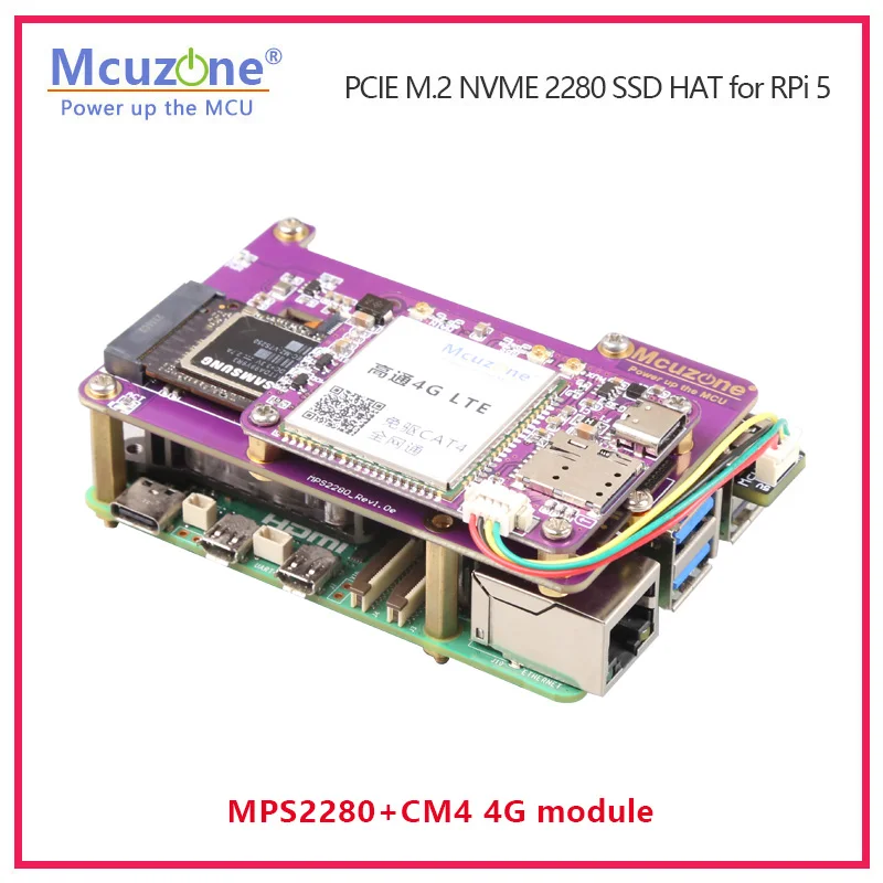 PCIE M.2 NVcloser 2280 2230 2242 Gen3 SSD HAT pour Raspberry Pi 5, modèle MPS2280