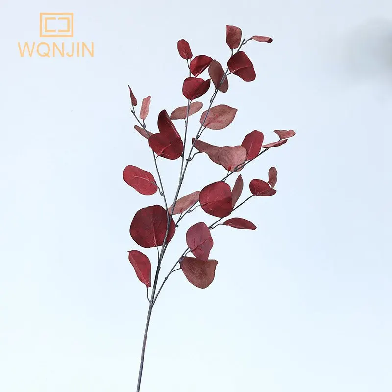 1pc, Hotel hochzeits dekoration Herbst baum blätter künstliche Blumen simulation Eukalyptus apfel blätter – Detail 8