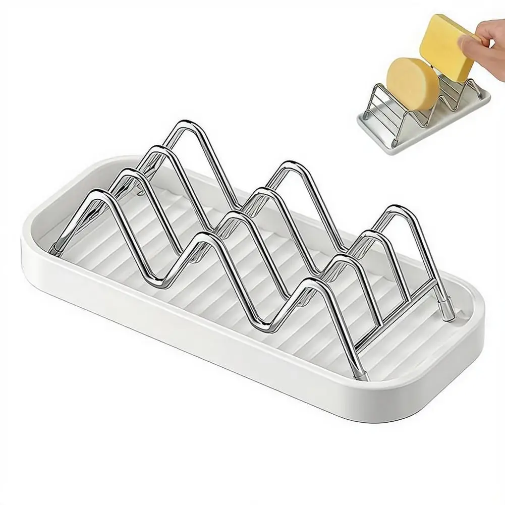 1 Set Stainless Steel Soap Rack Drainage Soap Tray Multifunctional Bathroom Storage Rack Bathroom Draining Box Soap Storage Box