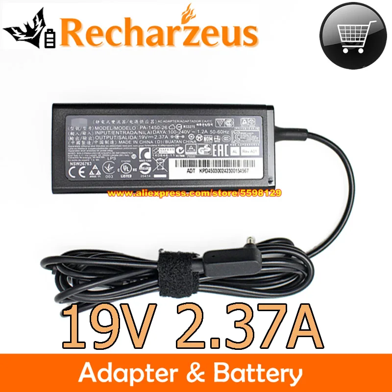 Genuine 19V 2.37A Adapter PA-1450-26 ADP-45ZD B A13-045-N2A W15-045N4B Charger For Acer Aspire V3-371 SWIFT 1 SF113-31 SW5-173