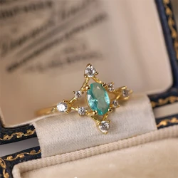 Korean Fashion Crystal Geometry Adjustable Ring for Women Stainless Steel Knockle Ring Jewelry Accessories Anniversary Gift